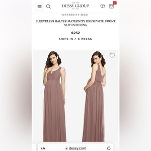 Dessy sleeveless Halter maternity/postpartum bridesmaid dress Sienna size 2-4